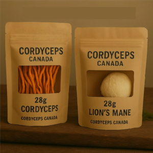 dual pack.fw dual pack of lions mane and cordyceps in 28g bags
