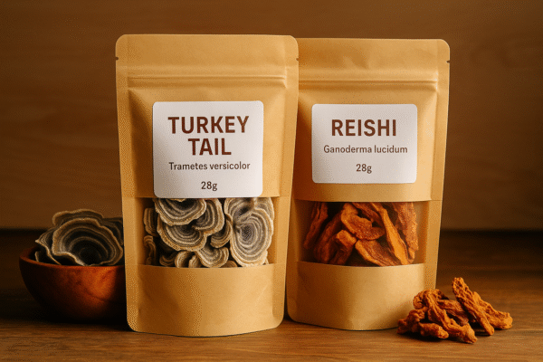 28g turkey tail - reishi value pack of turkey tail and reishi in 28g bags each