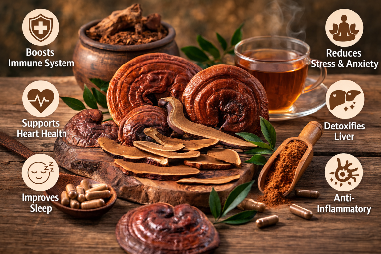 Health-benefits-of-reishi-mushrooms