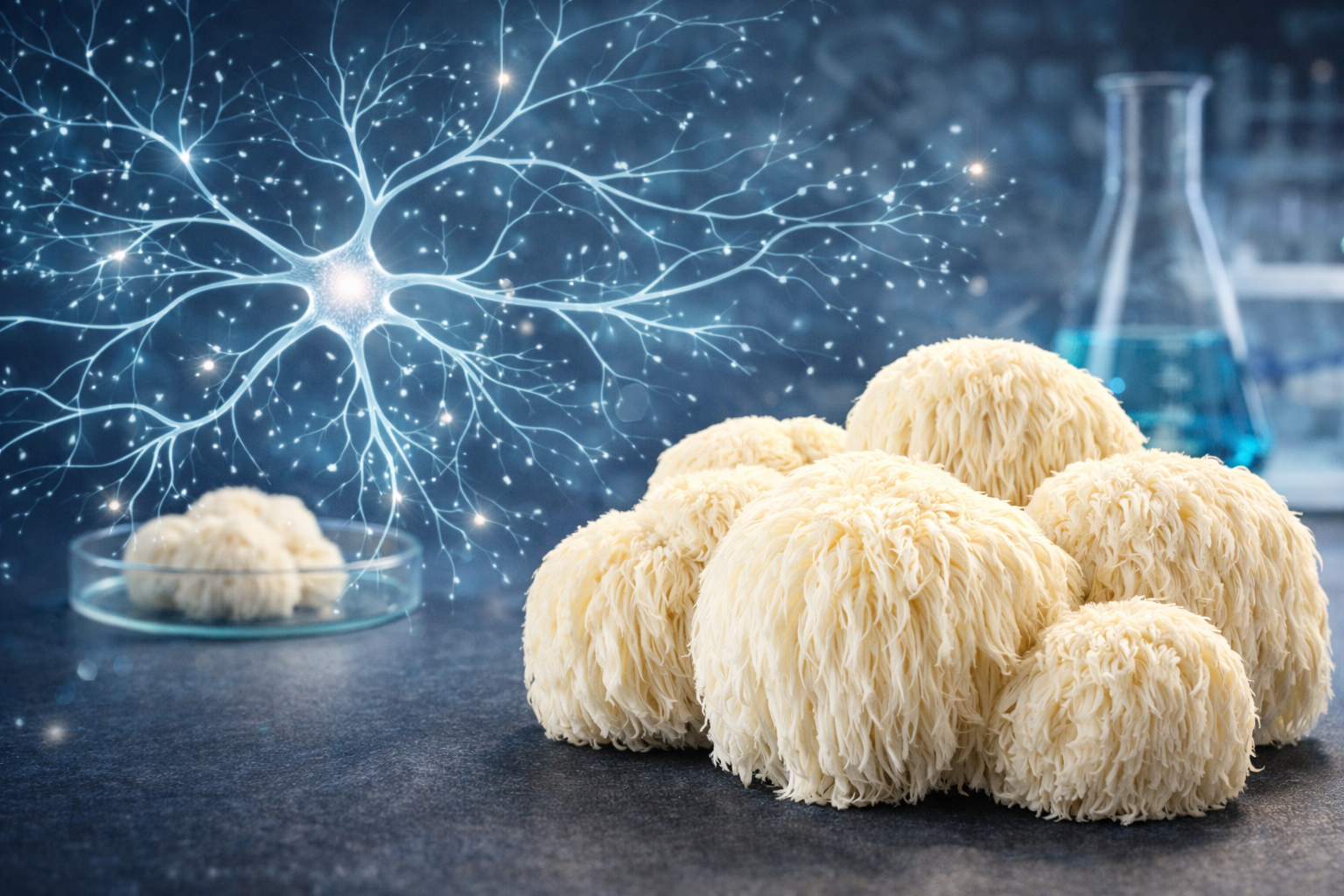 Neurons & Lion’s Mane science concept