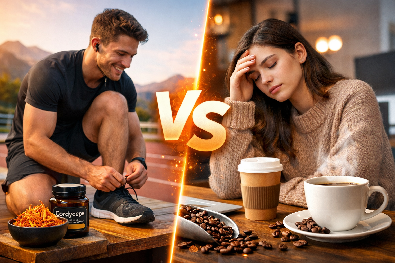 images of cordyceps and coffee